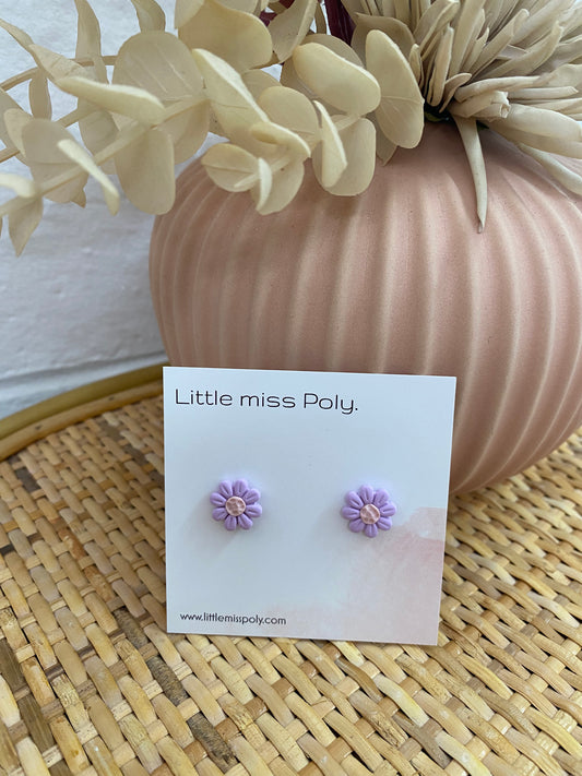 Mini Purple & Pink Daisy Stud