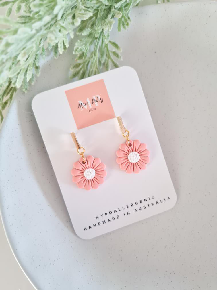 Pink Daisy Dangles