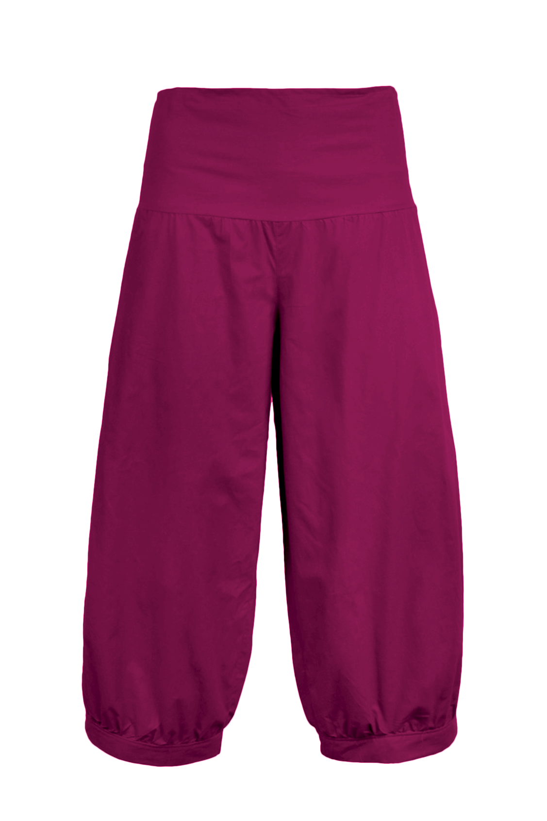 Sienna 3/4 Pocket Gather Pants - Plum & Henna Green