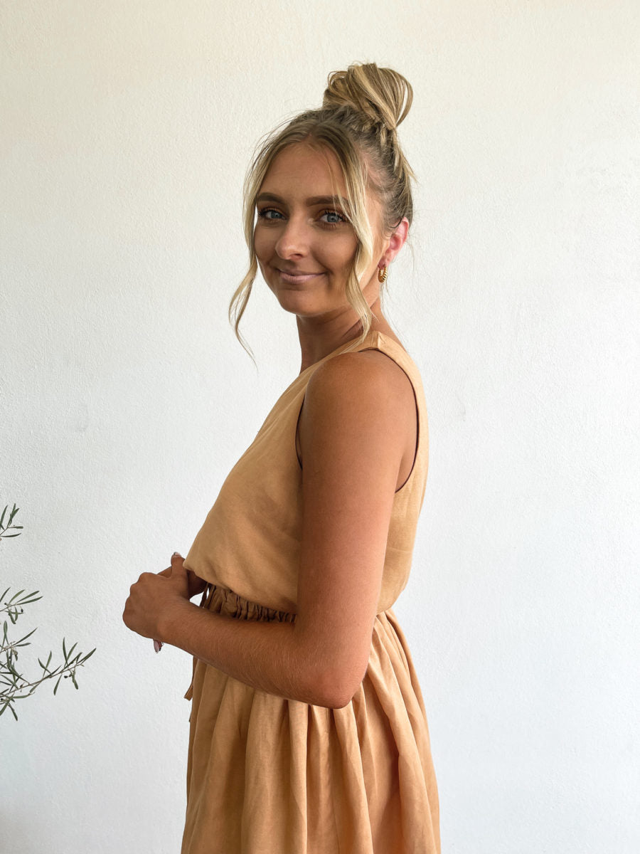 Balmy Days One Shoulder Top - Nutmeg