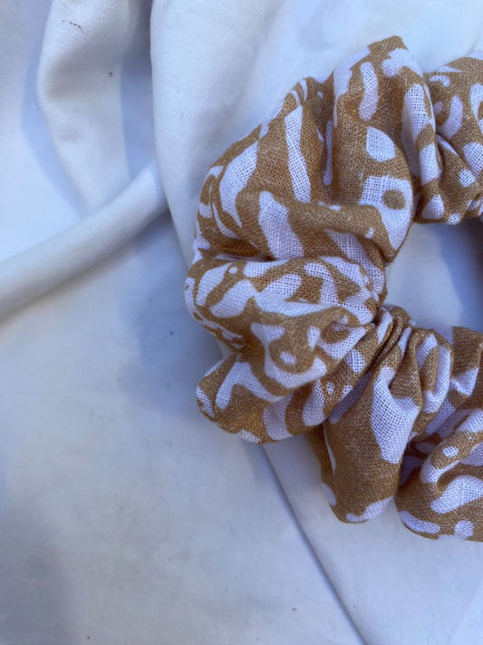 Caramel Leopard Scrunchie