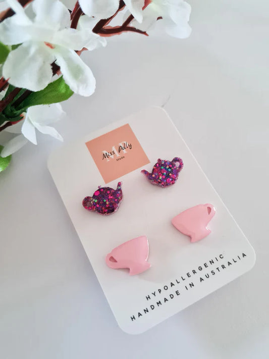 Teapot & Cup Stud Set