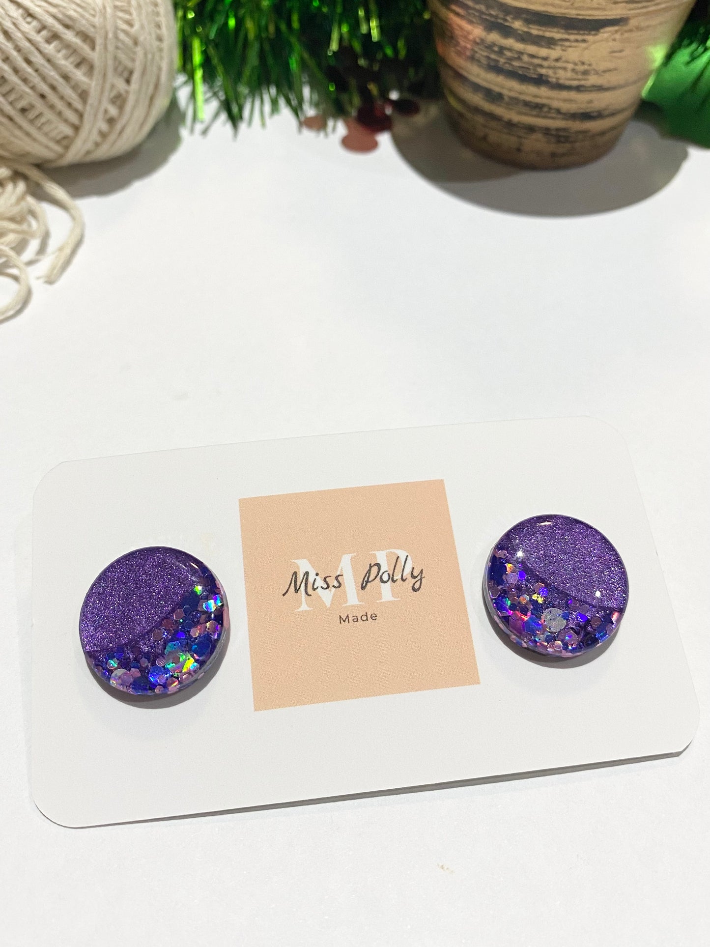 Violet with Glitter Studs (Oversized)