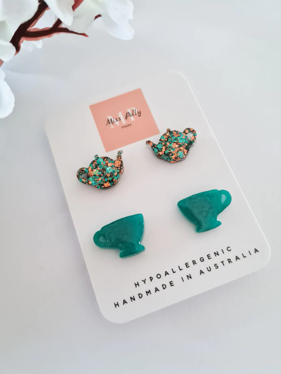 Teapot & Cup Stud Set