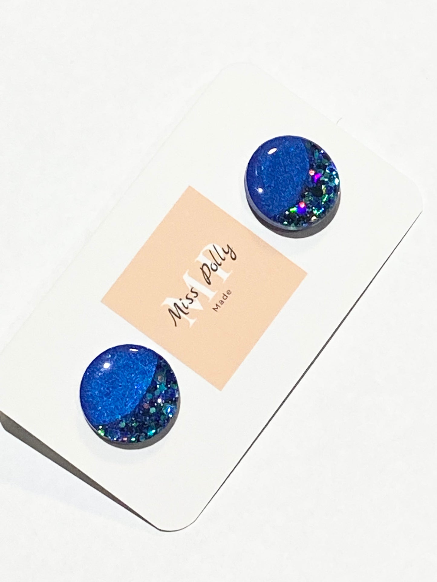 Blue Magic Glitter Studs (Oversized)