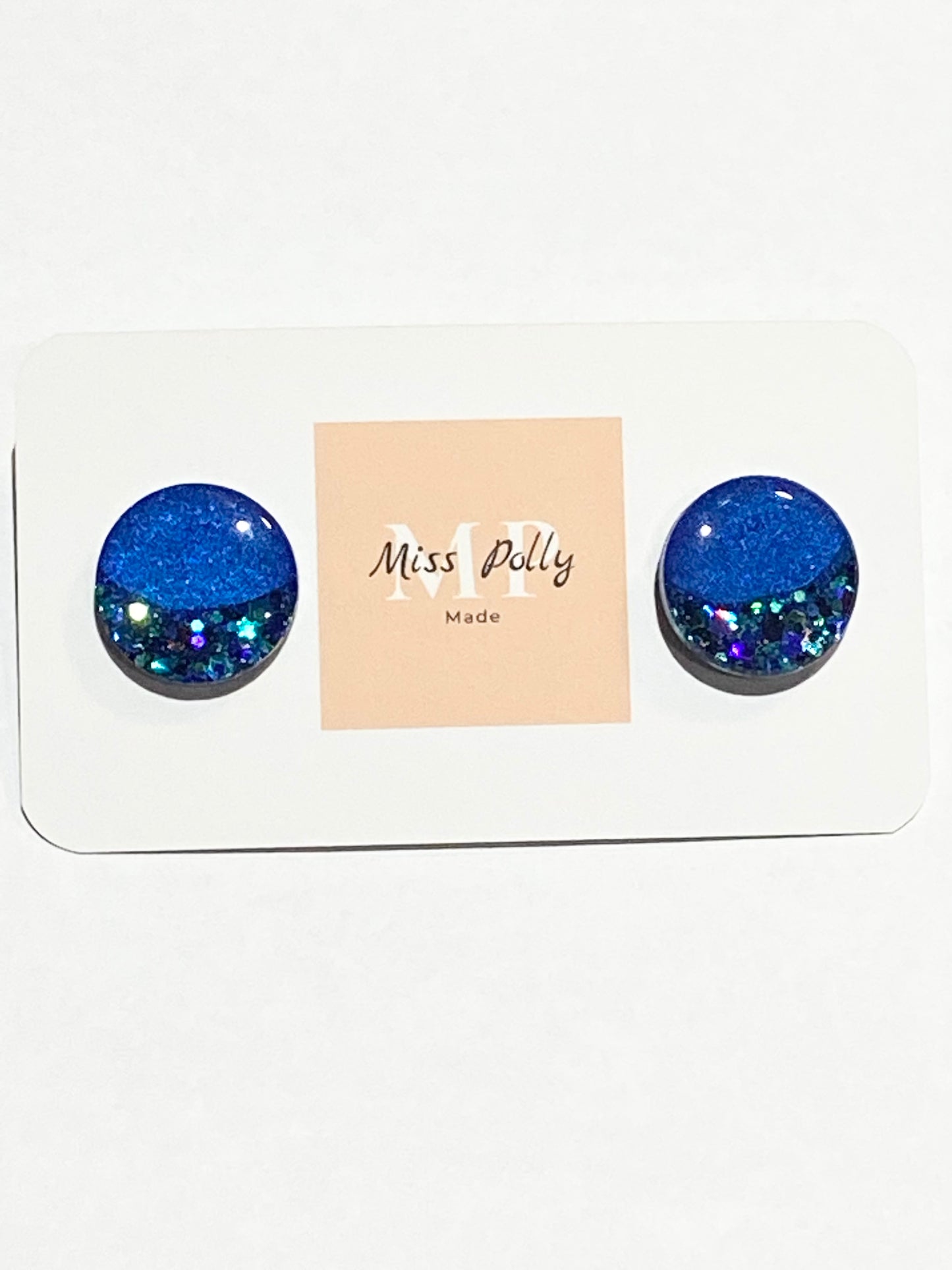 Blue Magic Glitter Studs (Oversized)